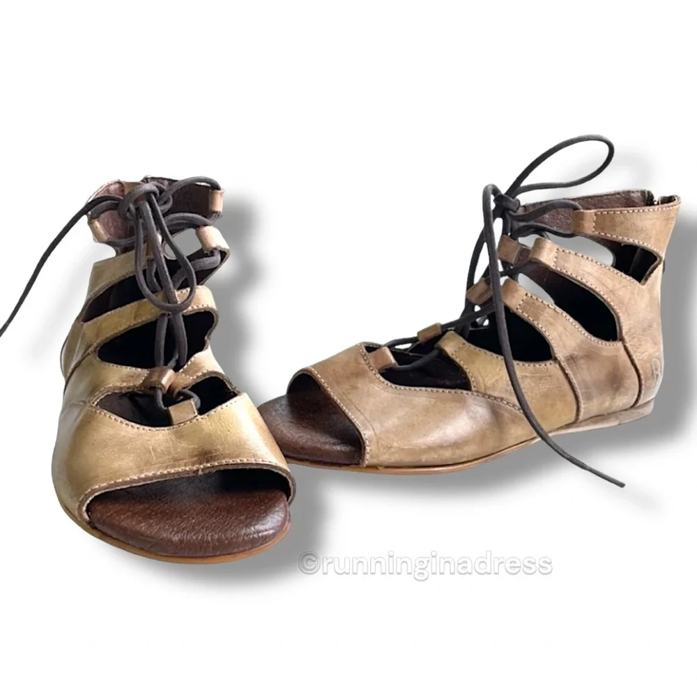 NWT Bed Stu Roan Women’s Winnie Leather Strappy Gladiator Sandal Size 6 In Tan - Picture 5 of 12
